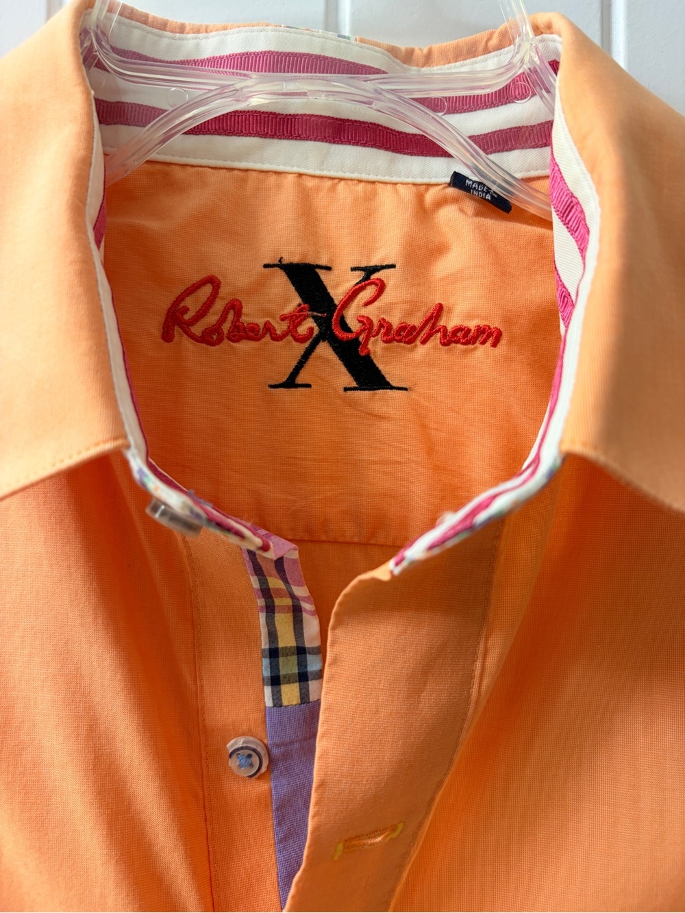 Robert Graham X Collection Bay Shore Sport Shirt Sz M Orange Mint Condition - Picture 3 of 10